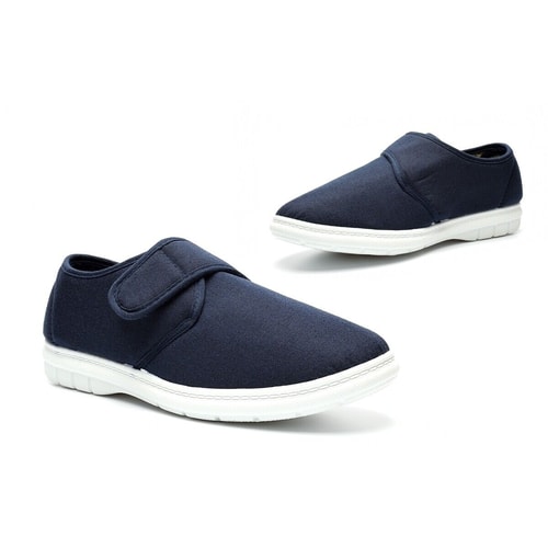 Scimitar Touch Fasten Canvas Trainers Navy