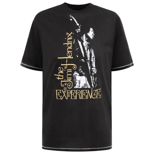 D555 Stokes Official Jimmy Hendrix Experience Printed T-Shirt Black