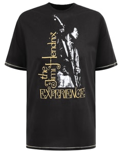D555 Stokes Official Jimmy Hendrix Experience Printed T-Shirt Black