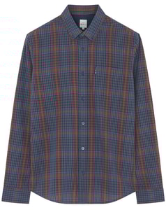 Ben Sherman Long Sleeve Multicolour Check Shirt Navy