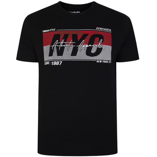 Bigdude New York Authentic Apparel Print T-Shirt Black Tall