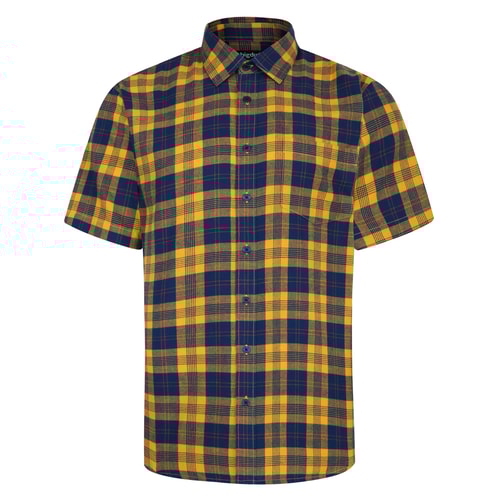 Bigdude Checked Short Sleeve Shirt Mustard