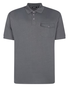 Bigdude Heavy Jersey Polo With Pocket Charcoal
