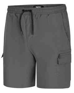 Bigdude Fully Elasticated Tech Cargo Shorts Charcoal