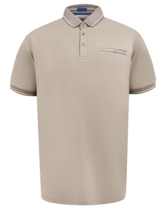 D555 Barrett 1 Jacquard Collar & Cuff Polo Stone