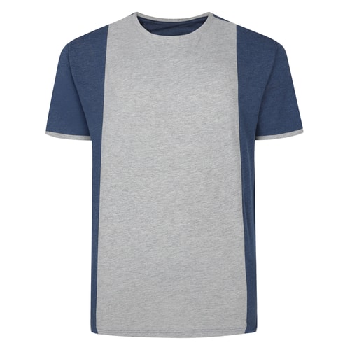 Bigdude Vertical Colour Block T-Shirt Dark Denim