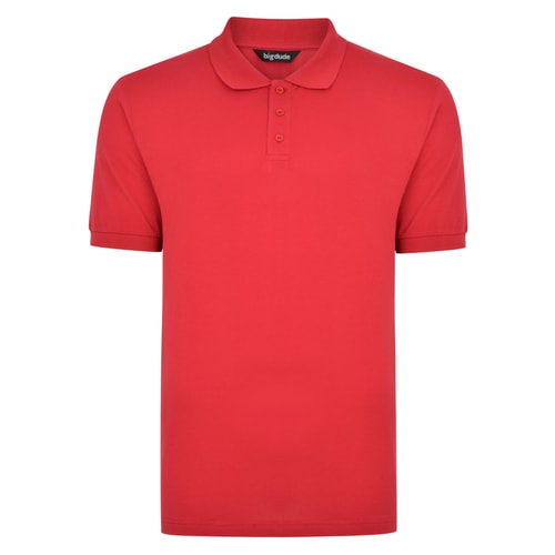 Bigdude Plain Polo Shirt Red Space Cherry Tall