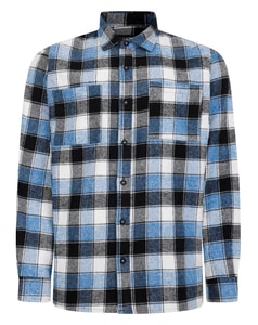 Bigdude Checked Flannel Overshirt Blue/Black