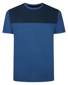 Bigdude Cut & Sew 2 Tone T-Shirt Deep Blue/Navy Tall