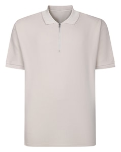 Bigdude Textured Stripe Polo Stone