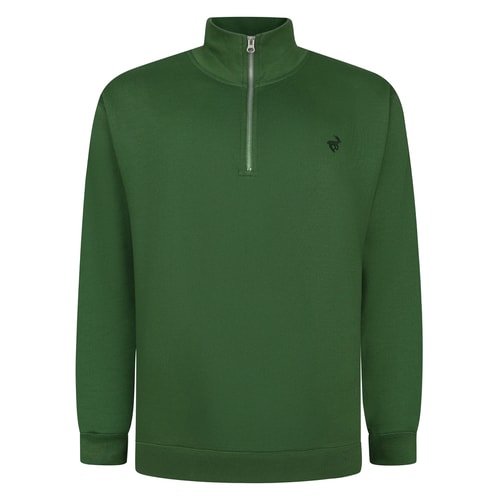 Bigdude 1/4 Zip Neck Sweatshirt Dark Green Tall