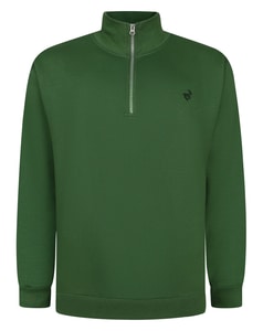 Bigdude 1/4 Zip Neck Sweatshirt Dark Green Tall