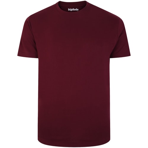 Bigdude Plain Crew Neck T-Shirt Burgundy Tall