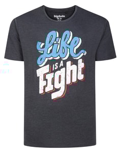 Bigdude Life is A Fight T-Shirt Charcoal