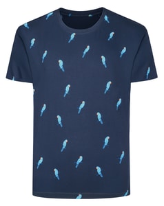 Bigdude Parrot AOP T-Shirt Navy