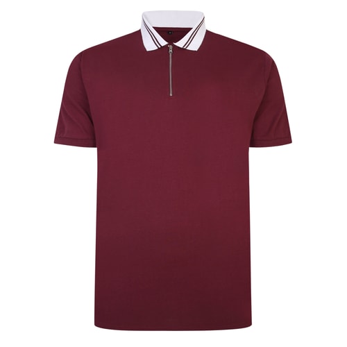Bigdude Jersey Zip Polo Burgundy