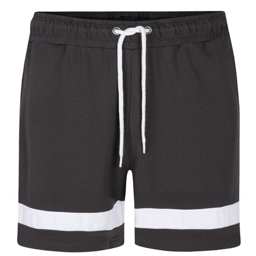 Bigdude Contrast Stripe Loopback Shorts Charcoal