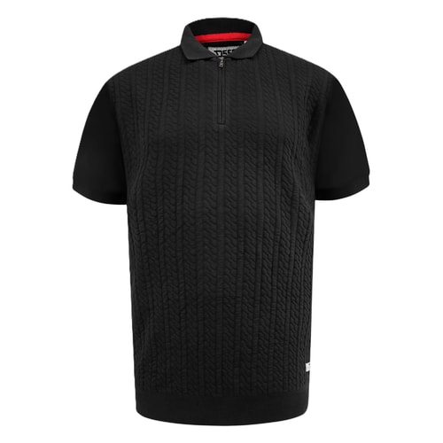 D555 Kennedy Cable Knitted Polo Shirt Black