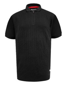 D555 Kennedy Cable Knitted Polo Shirt Black