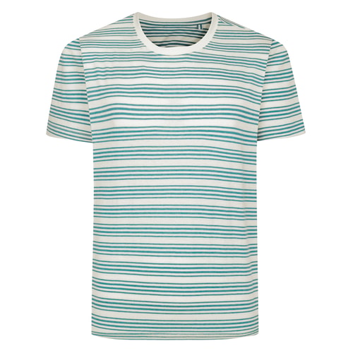 Bigdude Marl Striped T-Shirt Storm Blue Marl/White