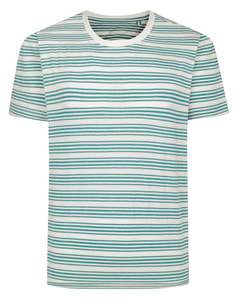 Bigdude Marl Striped T-Shirt Storm Blue Marl/White