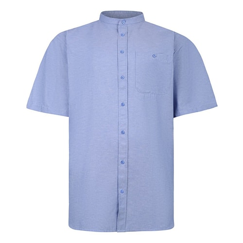 Espionage Oxford Grandad Shirt Blue