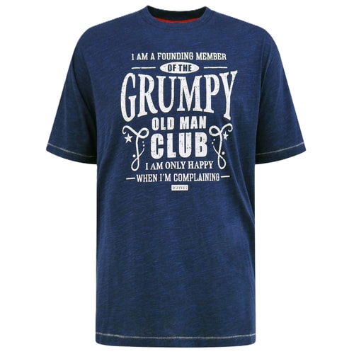 D555 Cooper Grumpy Old Man Printed T-shirt Navy Reno