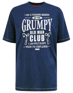 D555 Cooper Grumpy Old Man Printed T-shirt Navy Reno