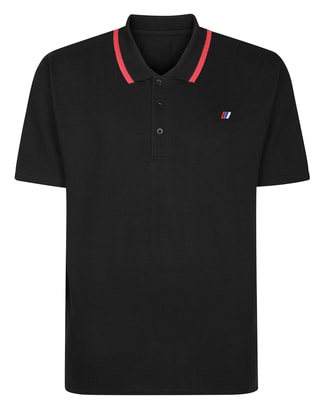 Bigdude Chunky Tipped Polo Shirt Black