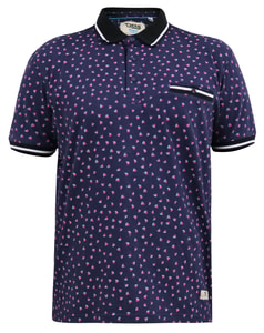D555 Rover All Over Melon Print Polo Shirt Dark Navy