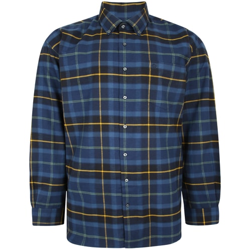 Espionage Long Sleeve Window Payne Check Shirt Navy/Gold