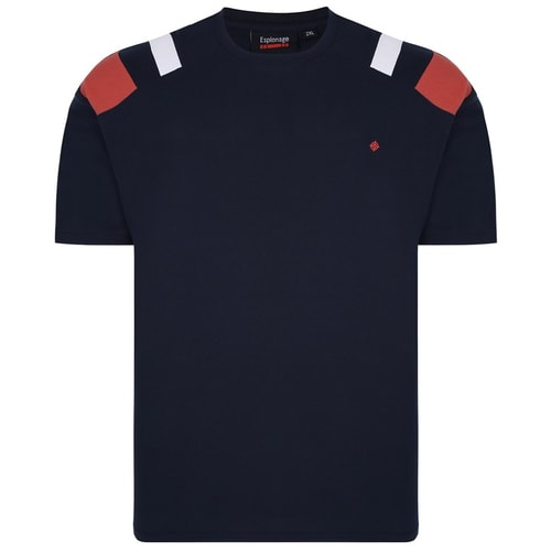 Espionage Cut & Sew Pique T-Shirt Navy