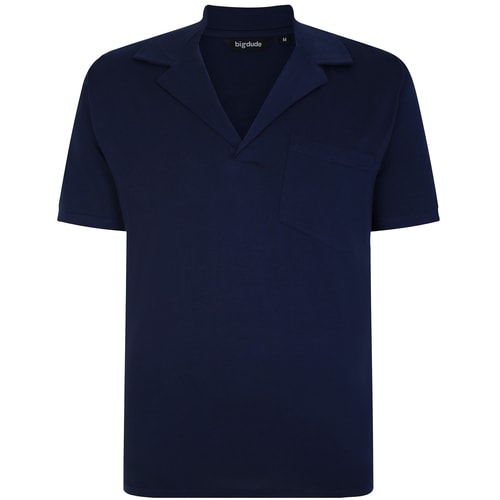 Bigdude Revere Collar Polo Shirt Navy