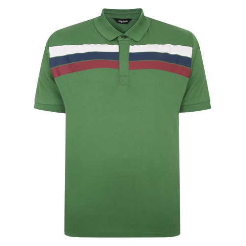 Bigdude Chest Stripe Polo Shirt Deep Green Tall