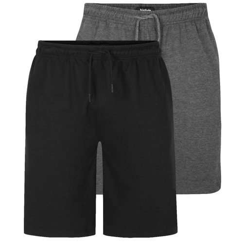 Bigdude Loopback Jogger Shorts Twin Pack Black/Charcoal