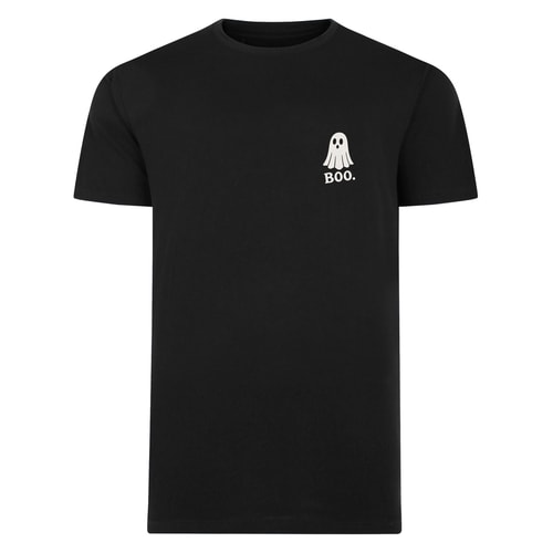 Bigdude Halloween Ghost Print T-Shirt Black