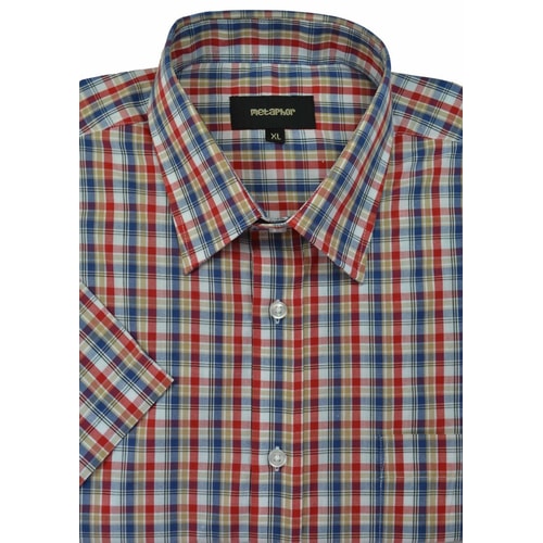 Metaphor Check Short Sleeve Shirt Red/Blue