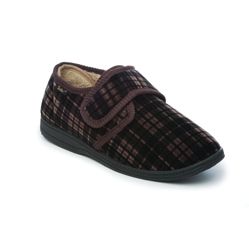 Dr Keller Dr Don Velcro Wide Fit Slippers Grey