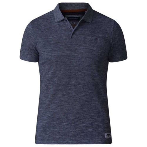 D555 Dunstan Heavy Slub Polo Shirt Black Tall