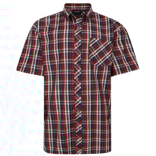 Espionage Short Sleeve Check Shirt Red