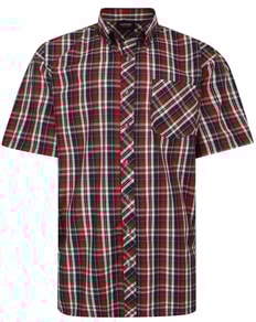 Espionage Short Sleeve Check Shirt Red