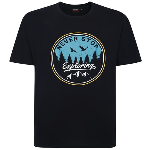 Espionage Never Stop Exploring Print T-Shirt Black