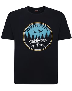 Espionage Never Stop Exploring Print T-Shirt Black