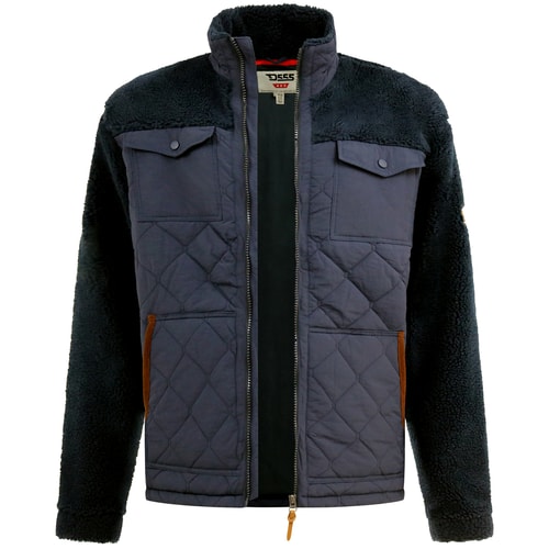 D555 Northampton Zip Through Sherpa Fleece Jacket Navy