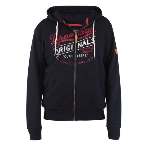 D555 Brooklyn Print Full Zip Hoody Navy