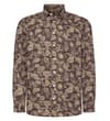 Paisley Cotton Long Sleeve Shirt Brown Tall