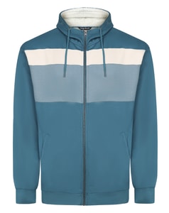 Bigdude Sherpa Lined Colourblock Zip Hoody Petrol
