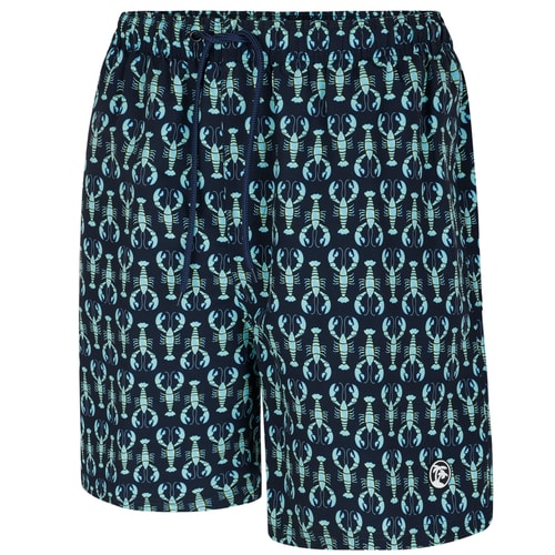 Espionage Lobster Print Water Shorts Navy/Green