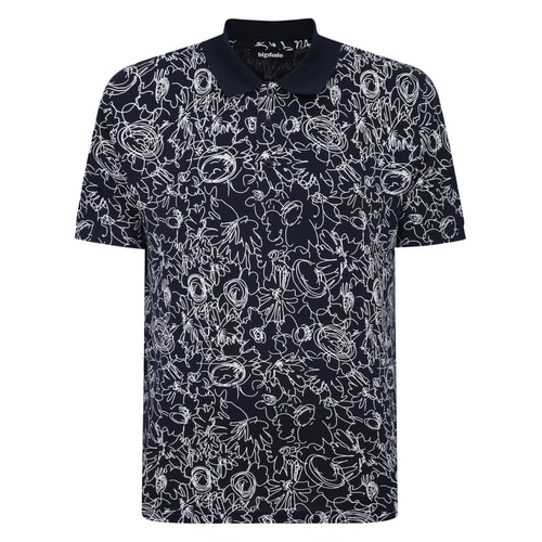 Bigdude Printed Polo Shirt Navy