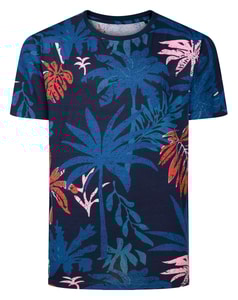 Bigdude Hawaiian Allover Print T-Shirt Navy